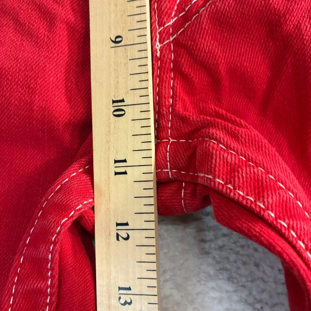 True Religion Jeans Mens 42x34 Red Straight Flap Pocket Rockstar Streetwear Y2K